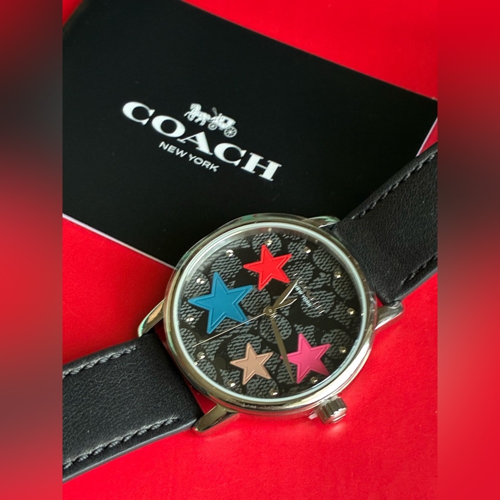 COACH Watch,Coach Black Watch with Colorful Stars - Picture 7 of 14